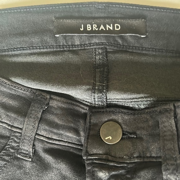 J Brand Womens Black Coated Skinny Jeans Mid Rise Sleek Stretch Denim Size 27 - Picture 10 of 12